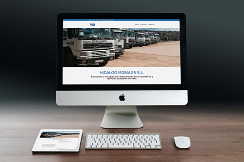 Hidalgo Morales, Suministro y recogida de contenedores para escombros y servicios auxiliares en obra en Talavera - Ejemplos de páginas web profesionales por Código con Sentido, Talavera